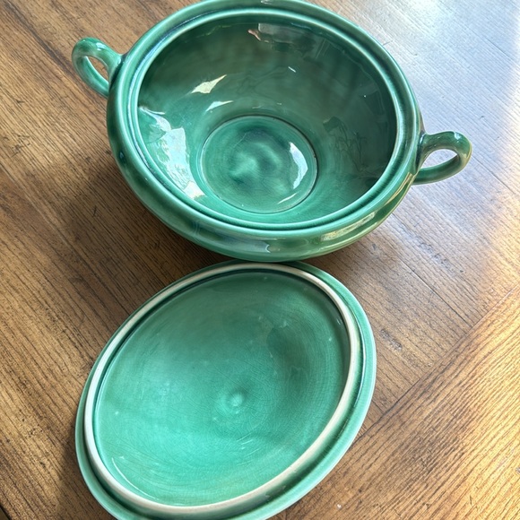 1930’s Petal Green MOUNT CLEMENS large dinner serving wear | rare - Picture 6 of 13